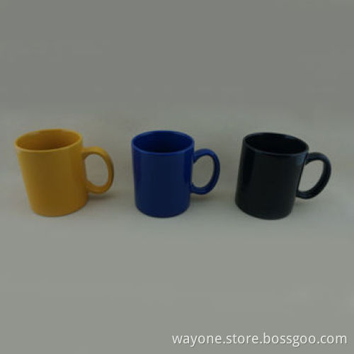 Standard 11oz Mug with Black Color Glaze, Various Colors Available, Made of Stoneware